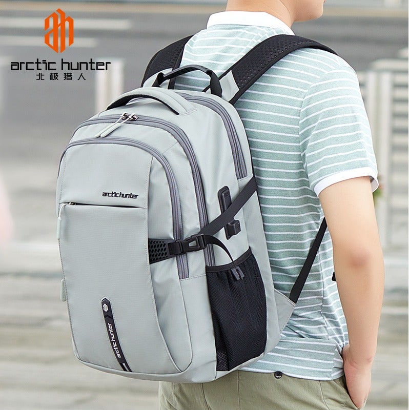 ARCTIC HUNTER Backpack for Men 30L Office Travel Backpack Casual Laptop Bag with 15.6-inch Laptop Pocket Water-resistant Multi-pockets Large Capacity College Backpack with USB Port B00388 Grey - Image 2